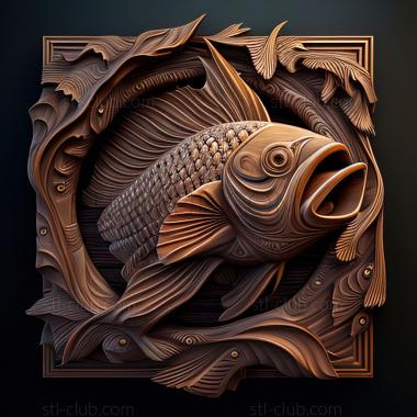 3D model st Afiosemion Shluppa fish (STL)